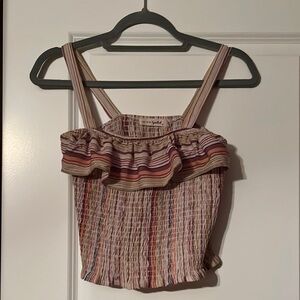 Striped Multicolor Smocked Top